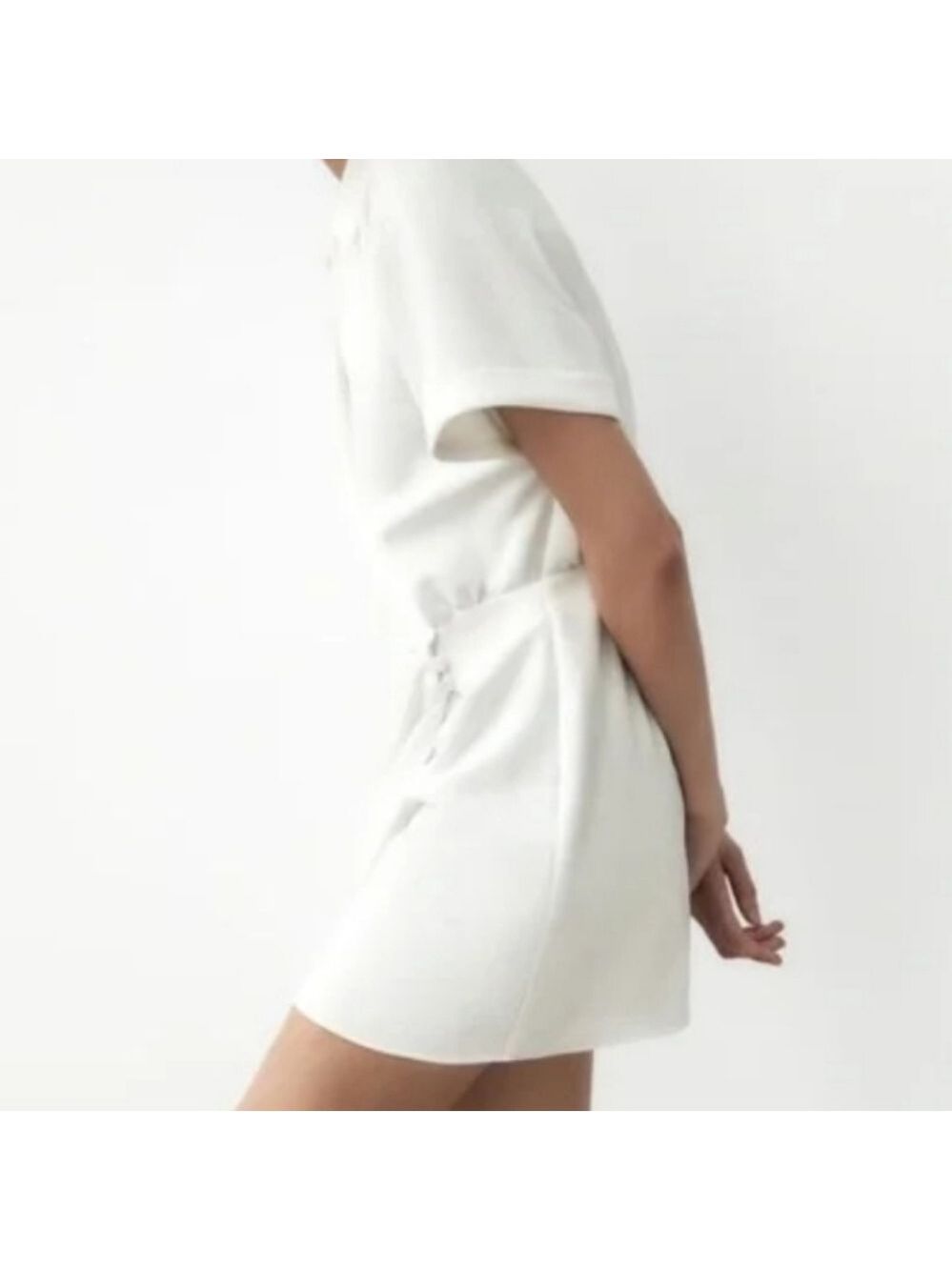 NWT Zara Faux Wrap Front White Dress - Picture 5 of 8